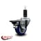 Service Caster 3'' Blue Poly Swivel 1-1/4'' Expanding Stem Caster with Brake SCC-EX20S314-PPUB-BLUE-PLB-114 - alternate 4